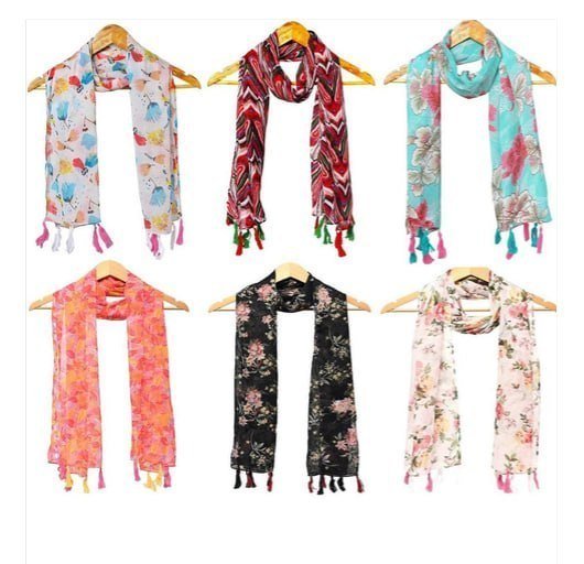 Stolevilla Women S Pack Of 6 Printed Stoles 325 75