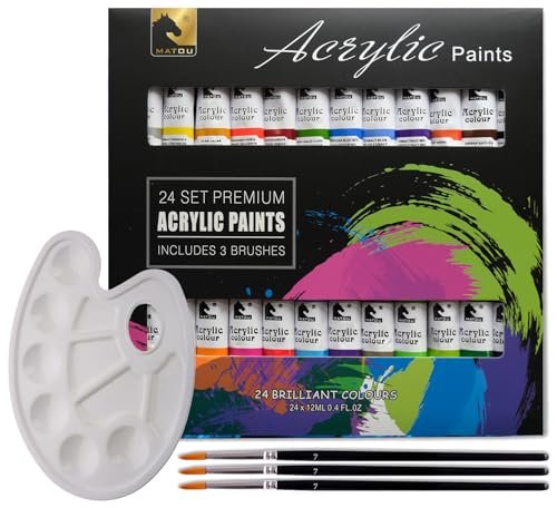 Store 2508 Acrylic Paint Set With 24 Tubes Br
