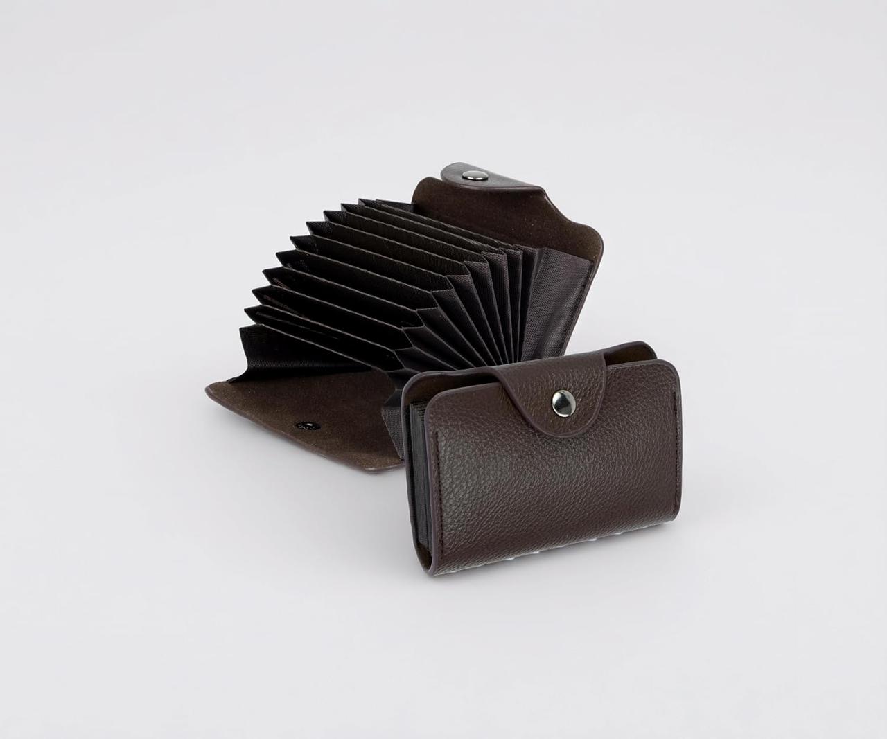 Storite 9 Slot Vertical Pu Leather Card Holde