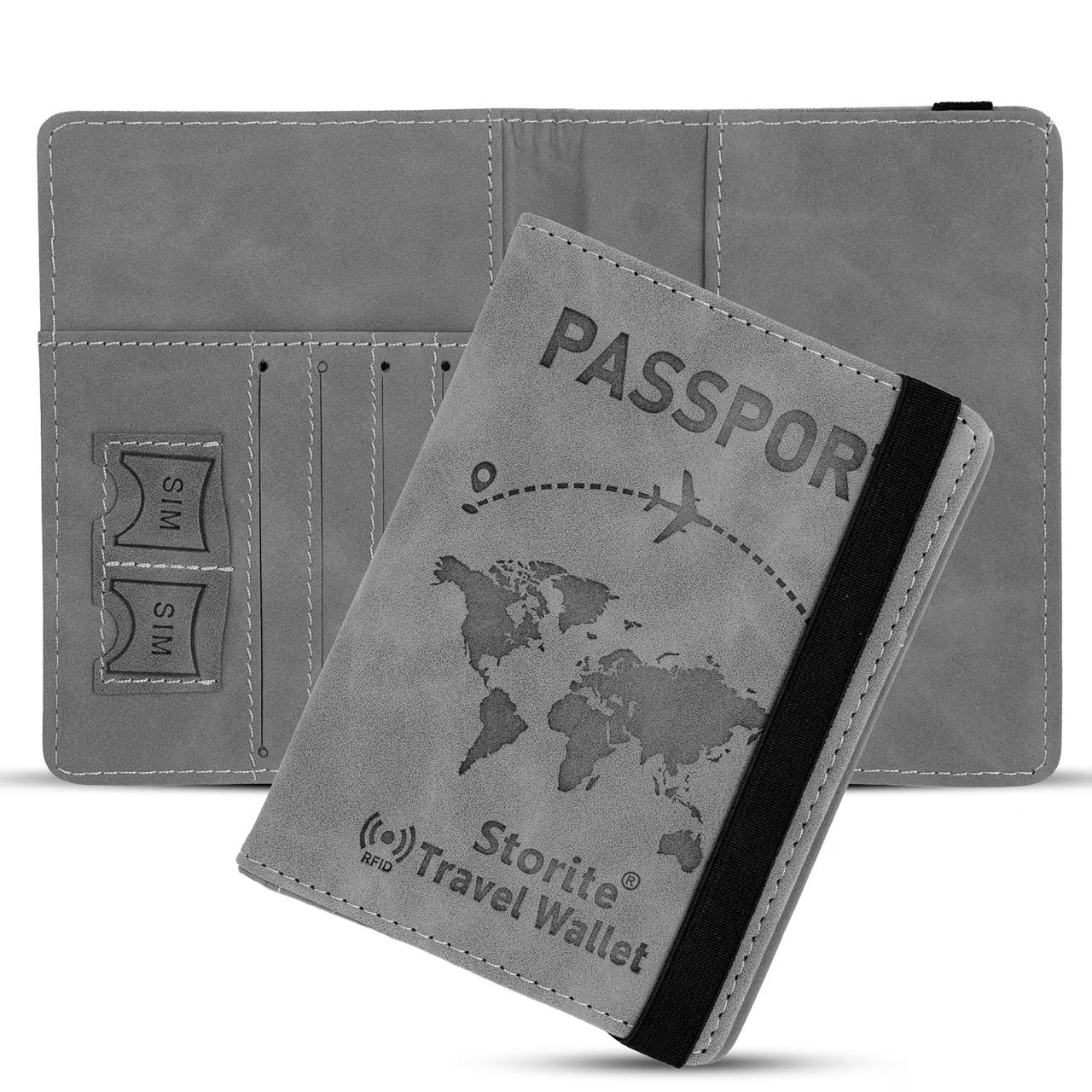 Storite Rfid Blocking Travel Passport Holder 14 58x11cm Grey 245