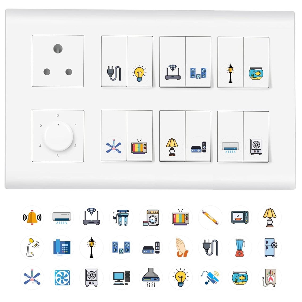 Strokes Switch Board Stickers For Home 3 Shee
