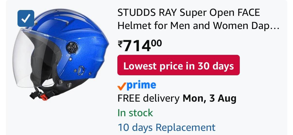 Studds Open Face Helmet (l) 714