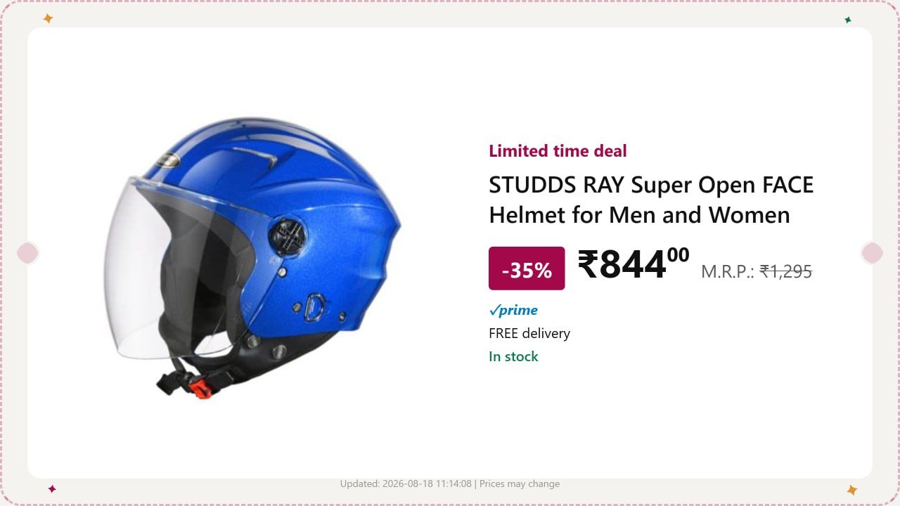 Studds Open Face Helmetl 844m 855