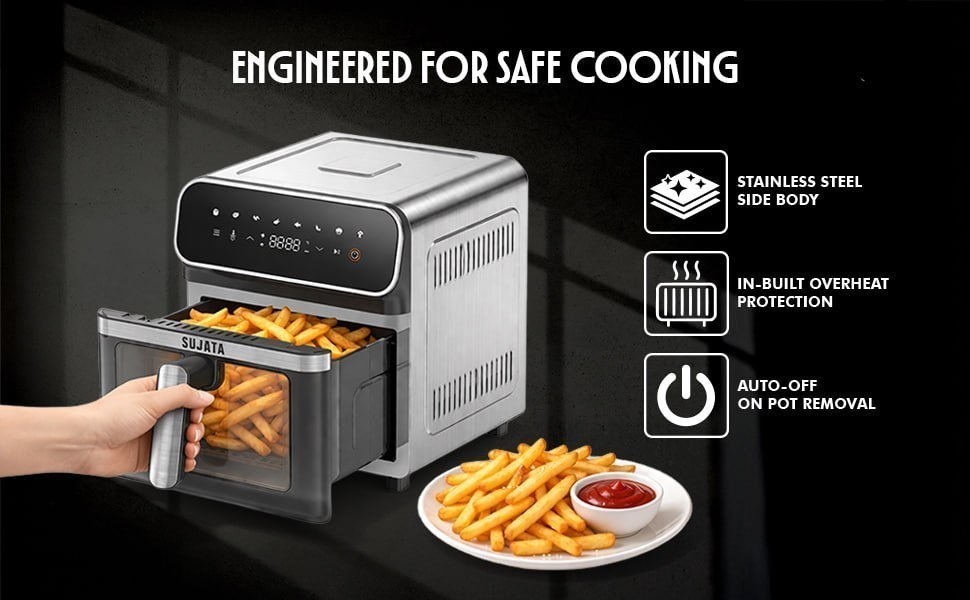 Sujata 2000w Air Fryer 6 4 Ltr 6990 Bank