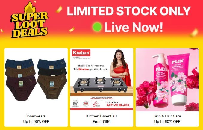 Super Loot Deals Limited Stock Innerwears Up 