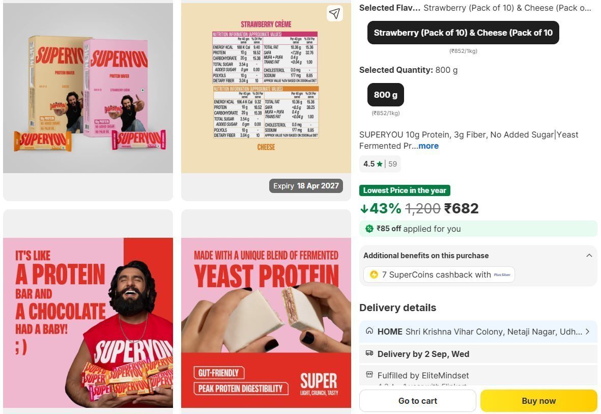 Superyou Protein Wafers Pack Of 20682 675 675