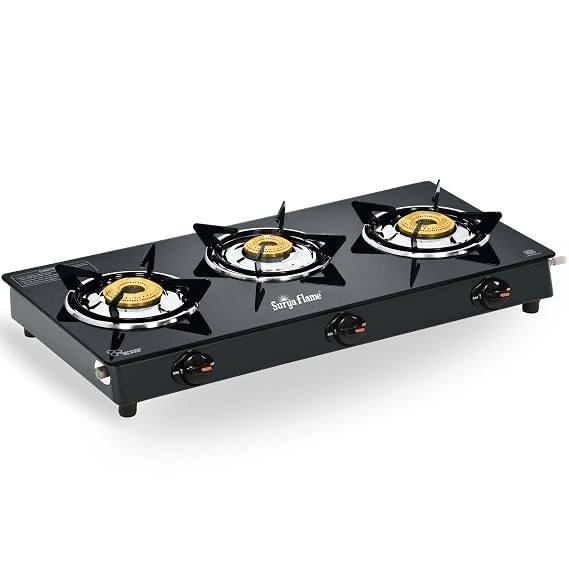 Surya Flame 3 Burner Glass Top Gas Stove At Rs 284