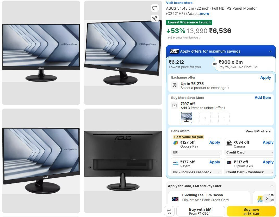 Sus (22 ) Full Hd Ips Panel Monitor 6536
