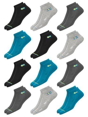 Swagr 12 Pairs Solid Cotton Ankle Length Socks For