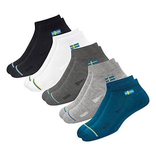 Swagr 5 Pairs Solid Cotton Feel Ankle Socks F