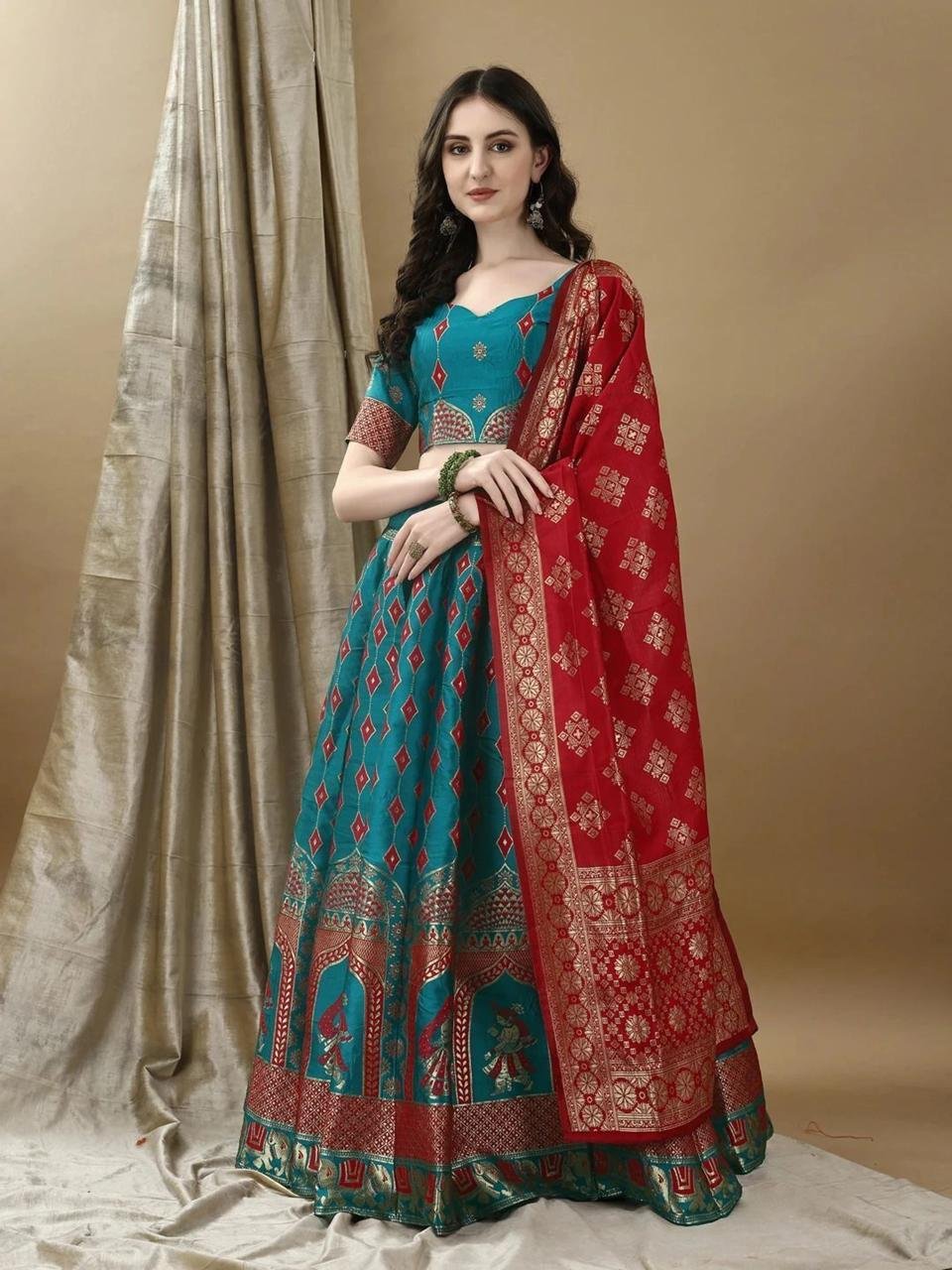 Swami Studio Printed Semi Stitched Lehenga Ch