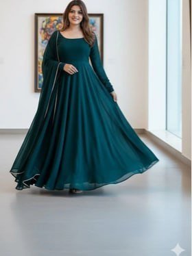 Swara Enterprise Pure Georgette Angrakha Anar