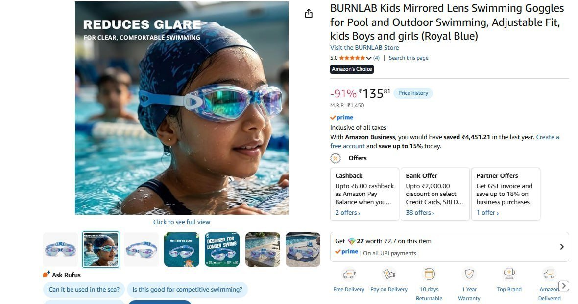 Swimming Goggles 135