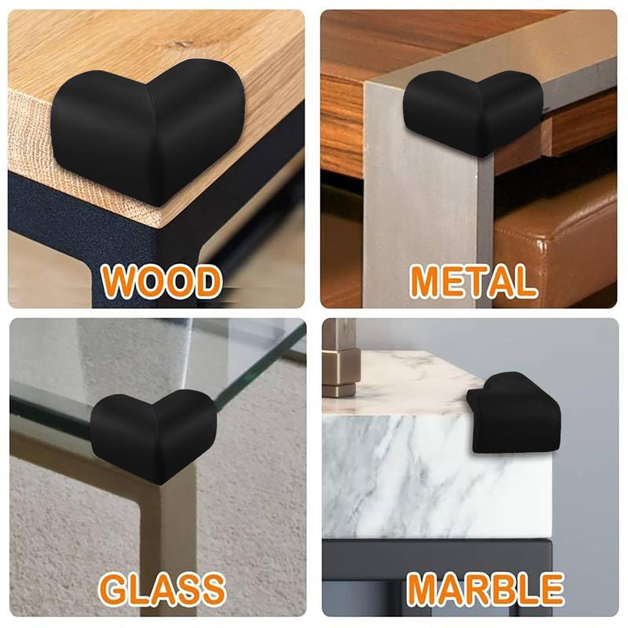 Syga Pack Of 12 Black Corner Edge Guard Prote