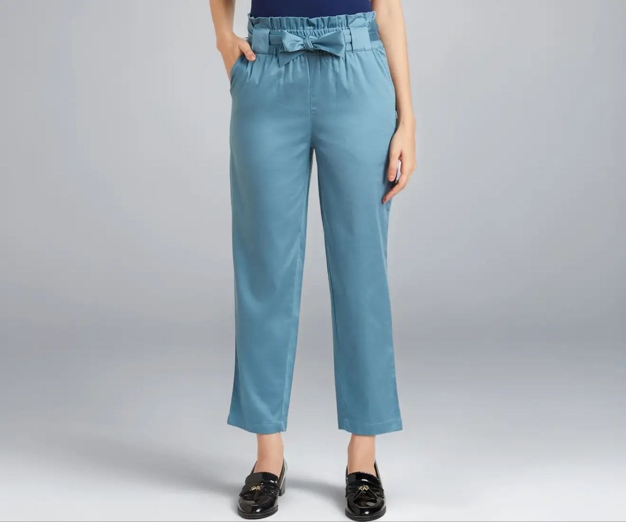 Symbol Women Tapered Paper Bag Trousers 299