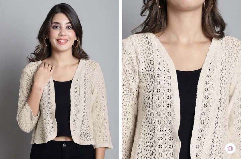 Szn Open Front Cotton Longline Shrug 441 Mrp 