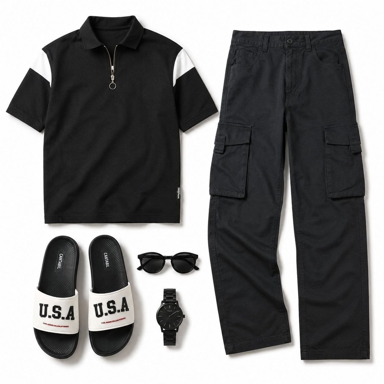 T Shirt 355cargos 629flip Flops 419