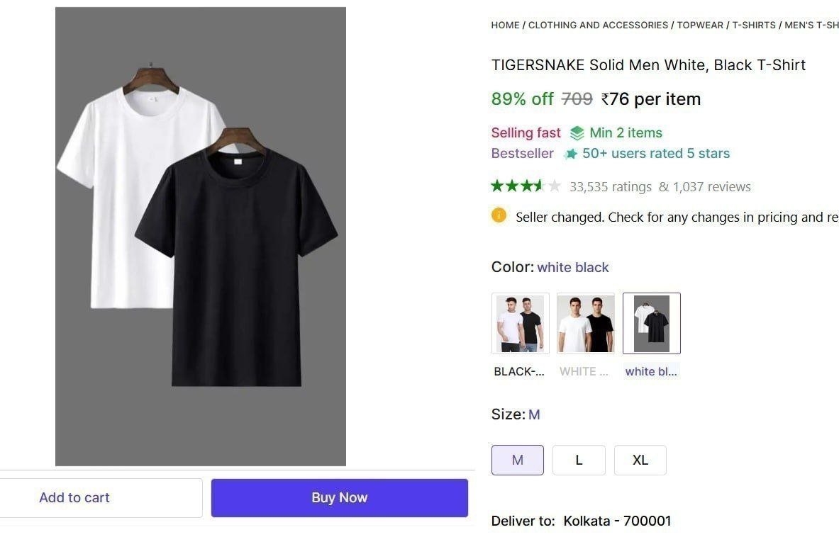 T-shirt 76min Buy 2 Qnty