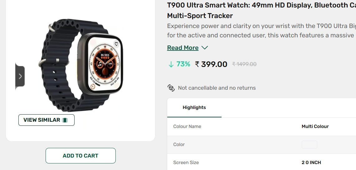 T900 Ultra Smart Watch 399
