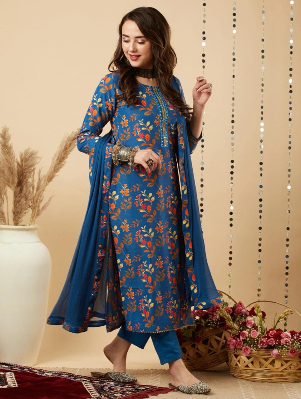 Tabahi Printed Kurta Trouser Pant Dupatta Set