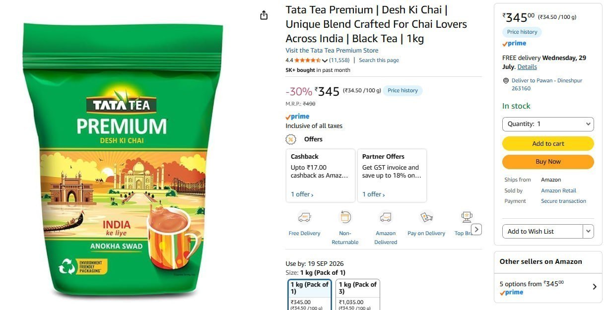 Tata Tea Premium 1kg 345