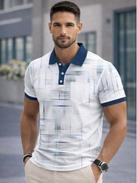 Tazo Men Printed Polo Collar Pocket T-shirt 291 Mr