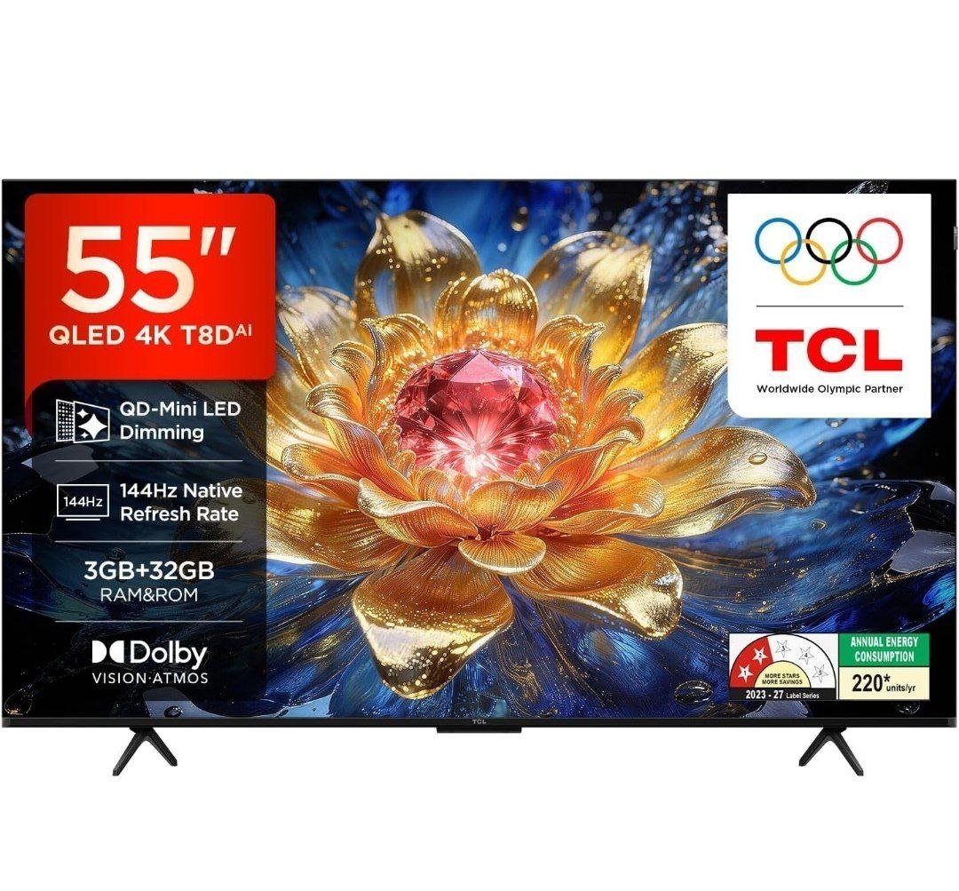 Tcl 139 Cm (55 Inches) 4k Uhd Smart Qled Google Tv