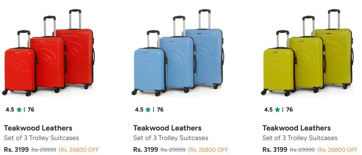 Teakwood Leathers Set Of 3 Suitcase 3199