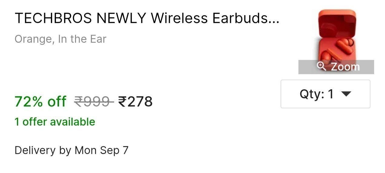 Techbros Newly Wireless Earbuds At 278