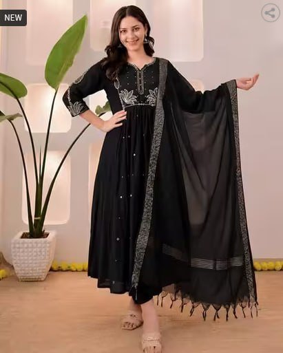 Texstile Women Embroidered A-line Kurta Suit Set 6