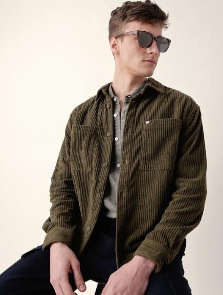 The Bear House Men Oversize Fit Corduroy Casu