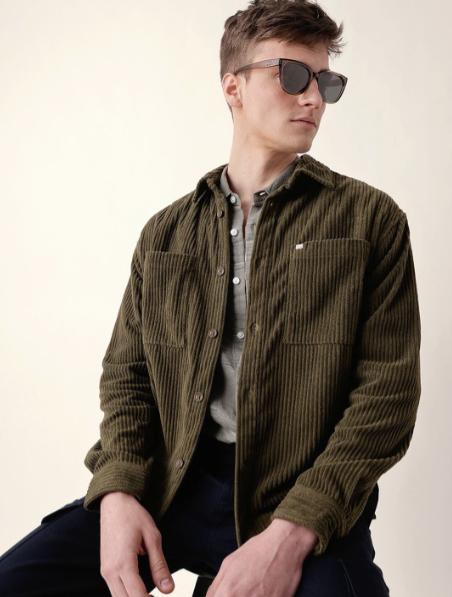 The Bear House Men Oversize Fit Corduroy Casu