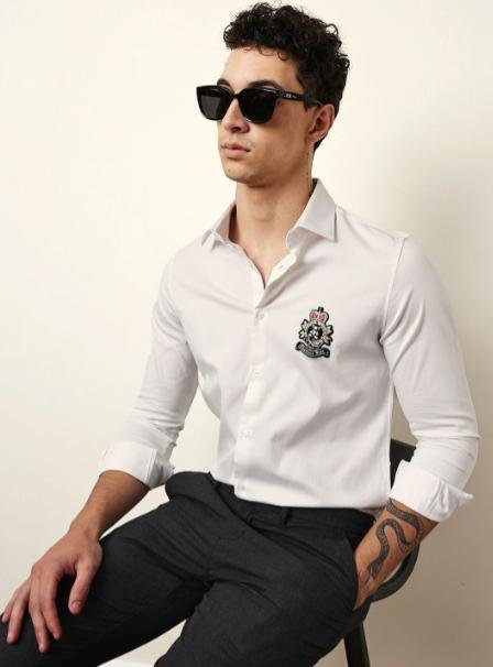 The Bear House Men Tailored Fit Formal Shirt 