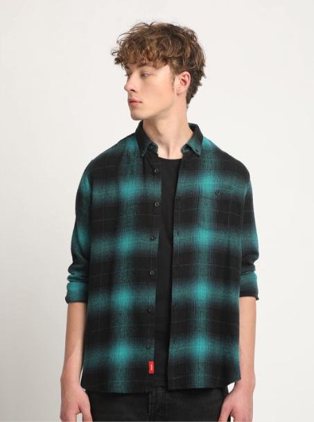 The Bear House Slim Fit Tartan Checked Pure C
