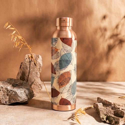 The Better Home Copper Water Bottle Foliage 950 Ml