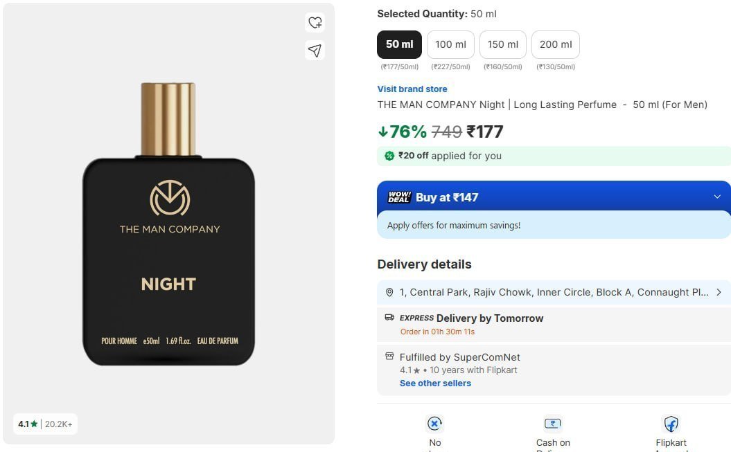 The Man Company Night Long Lasting Perfume 50 Ml 1