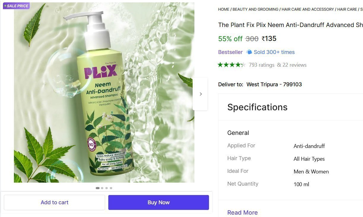 The Plant Fix Plix Neem Anti-dandruff Advanced Sha