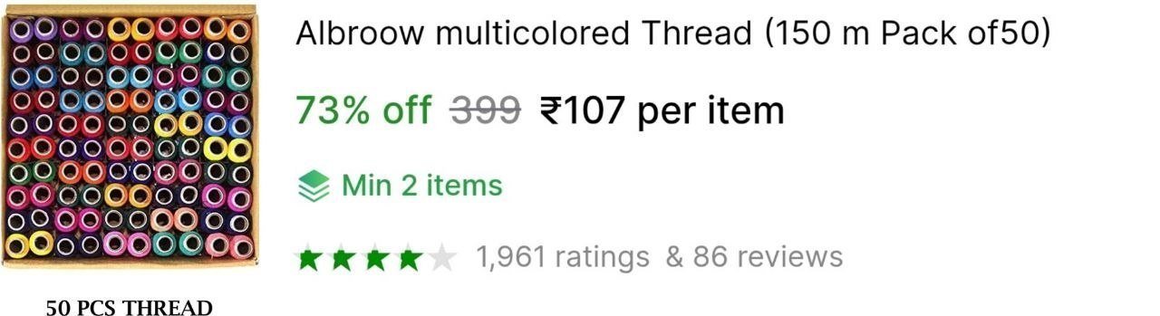 Thread (150 M Pack Of 50) At 107 Min Buy 2 Qn