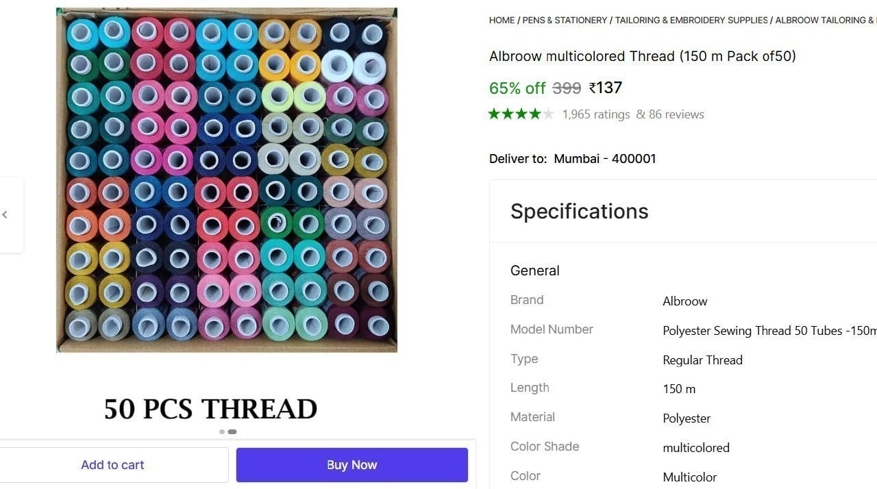 Thread (150 M Pack Of 50) At 137