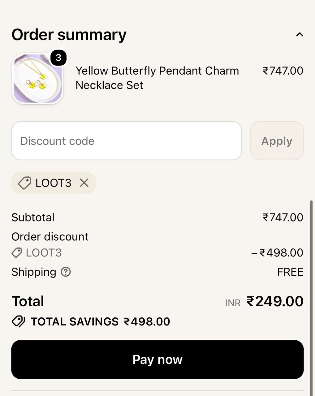 Tiaraa Get 3 Products 249 Inr (including Ship
