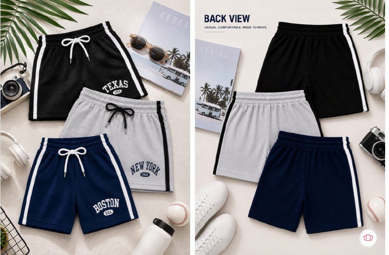 Ticoss Boys Typography Outdoor Shorts Availab