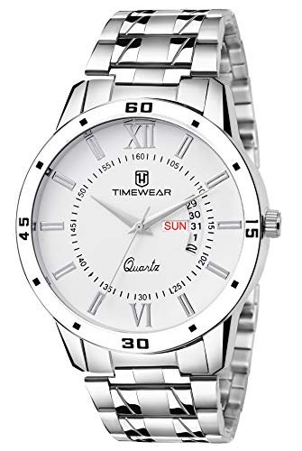 Timewear Formal Day Date Stainless Steel Watch Collection For Men Analogue Men