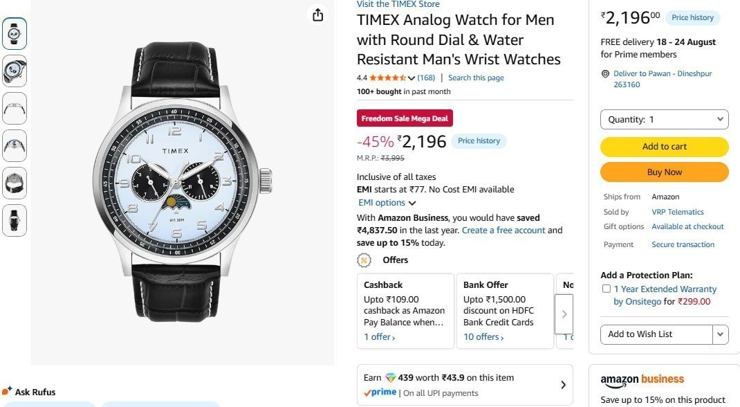 Timex Moonphase Watch At 2196