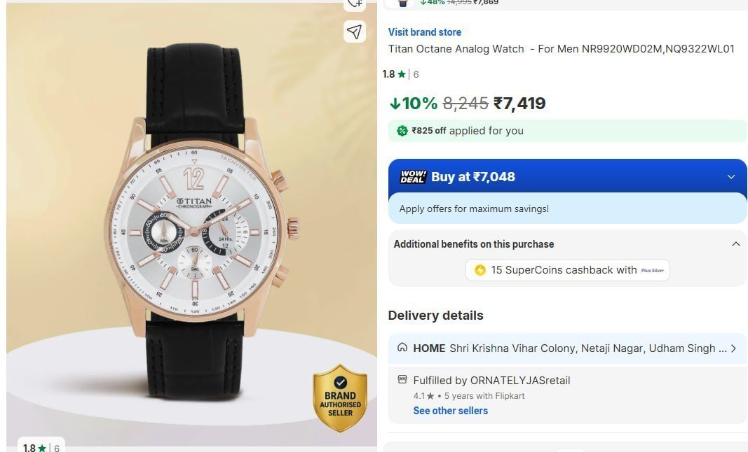 Titan Octane Analog Watch 7419