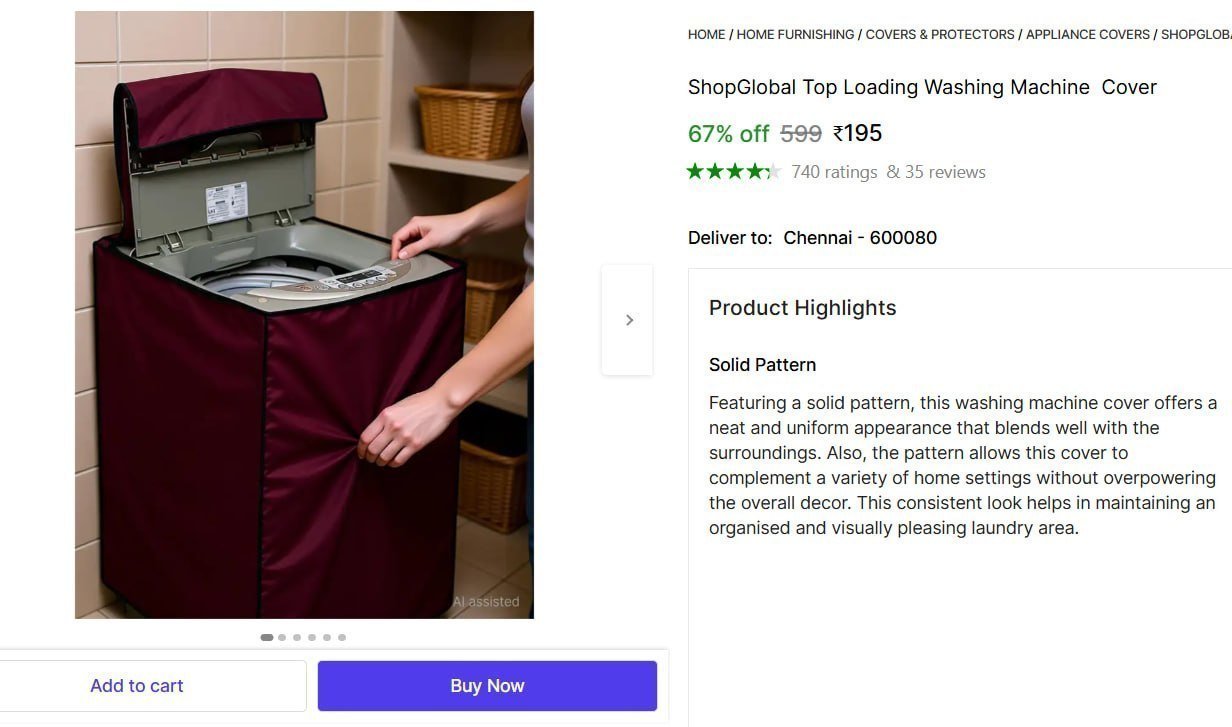 Top Loading Washing Machine Cover 195