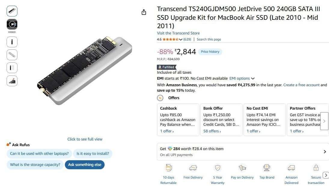 Transcend 240gb Sata Iii Ssd Upgrade Kit 2844