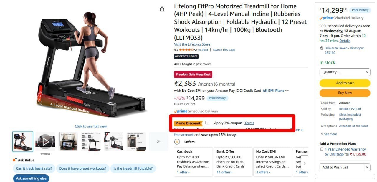 Treadmill Loot11790 1928 With Hdfc Card 428 9