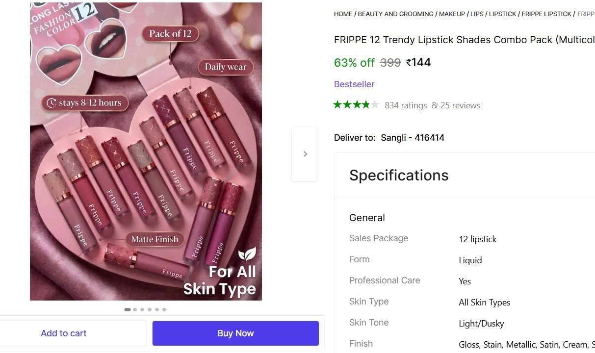 Trendy Lipstick Shades Combo Pack 144
