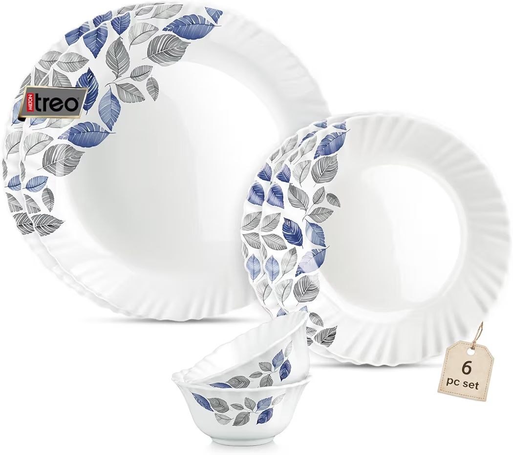 Treo By Milton Opalware Aurelia Lunis Dinner Set Of 6