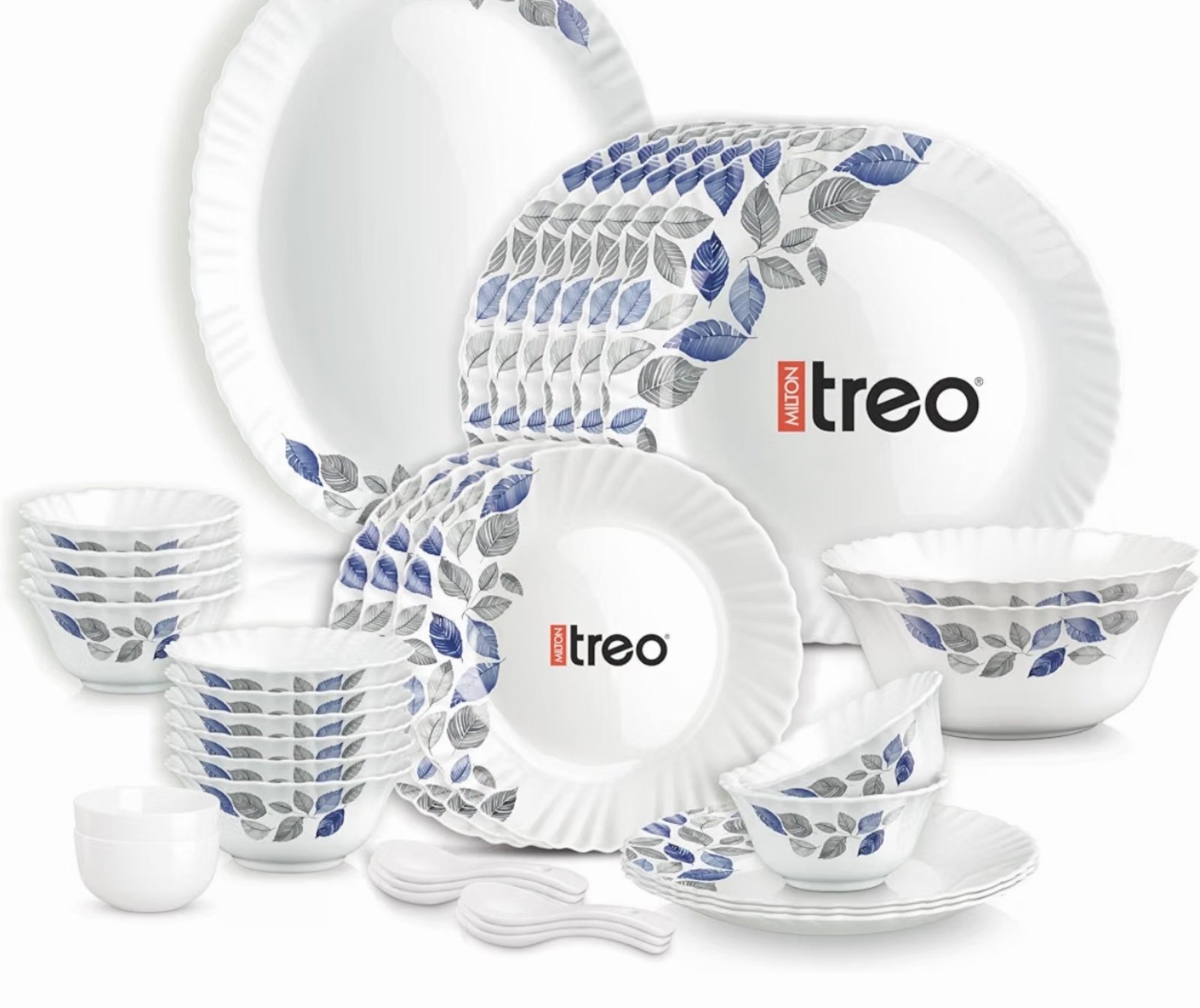 Treo By Milton Opalware Dinner Set Of 35 At 1